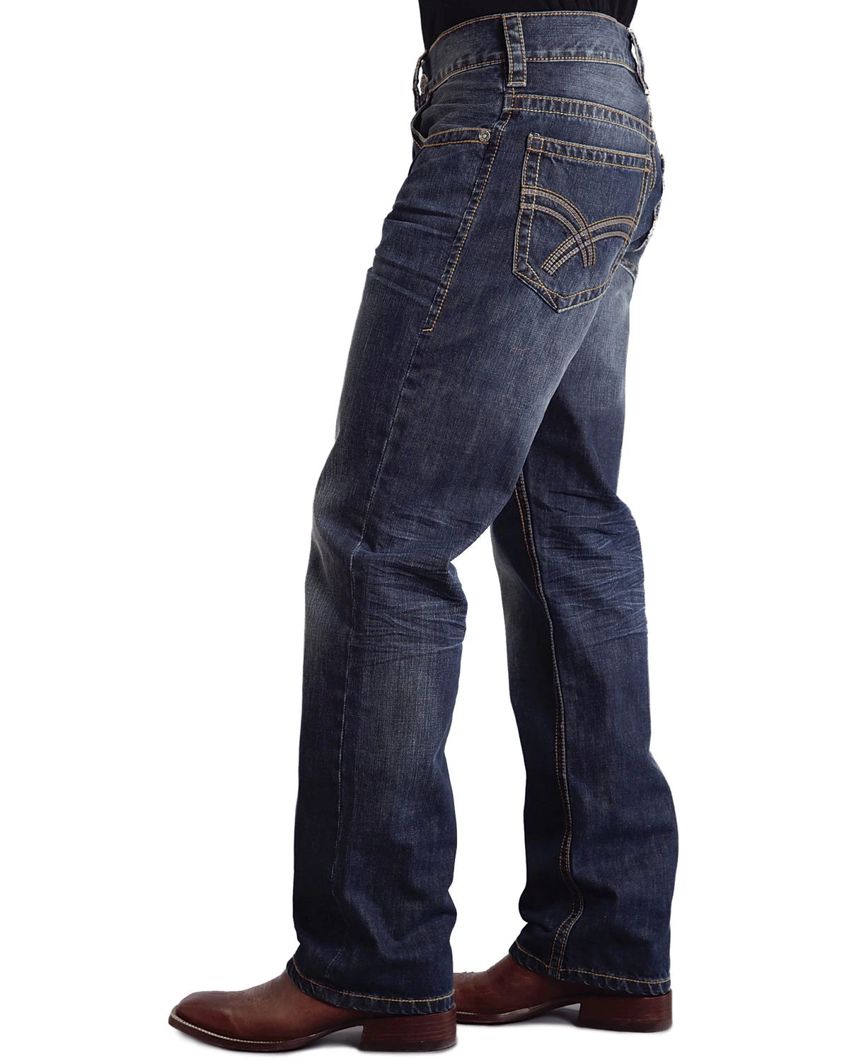 Stetson Modern Fit Curved "X" Stitched Jeans - Image 2