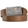 Justin Men's Flying High Flag Buckle Leather Belt