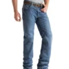 Ariat Men's FR M3 Medium Wash Loose Basic Stackable Straight Leg Jean - Big