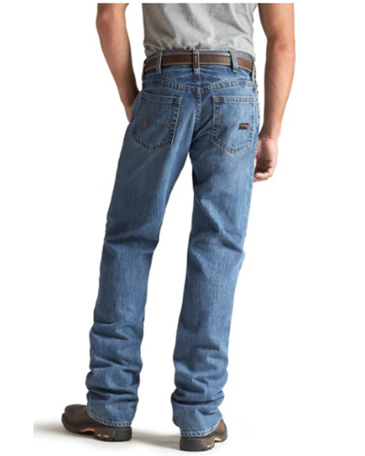 Ariat Men's FR M3 Medium Wash Loose Basic Stackable Straight Leg Jean - Big - Image 2