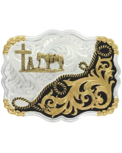 Montana Silversmiths Men's Two Tone Half-n-Half Buckle