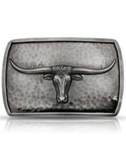 Montana Silversmiths Men's River Rock Cascade Longhorn Buckle