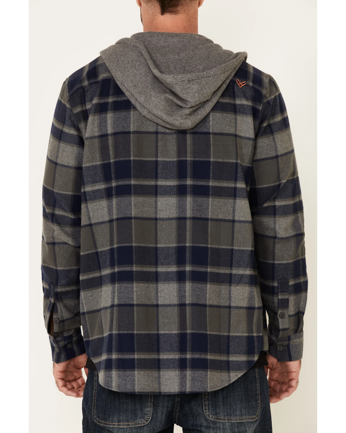 Hawx Men's Dark Gray Townsend Plaid Hooded Long Sleeve Flannel Work Shirt - Image 4