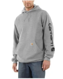 Carhartt Men's Loose Fit Midweight Logo Sleeve Graphic Hooded Sweatshirt - Tall