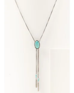 Prime Time Women's Turquoise Stone Bolo Necklace