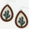 Prime Time Jewelry Women's Cactus Print Teardrop Earrings