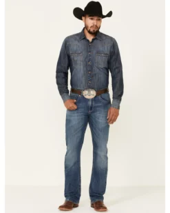 Rock 47 By Wrangler Men's Melody Medium Wash Stretch Slim Bootcut Jeans