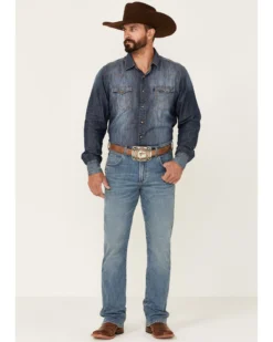 Wrangler Retro Premium Men's Eagleton Light Wash Stretch Slim Bootcut Jeans