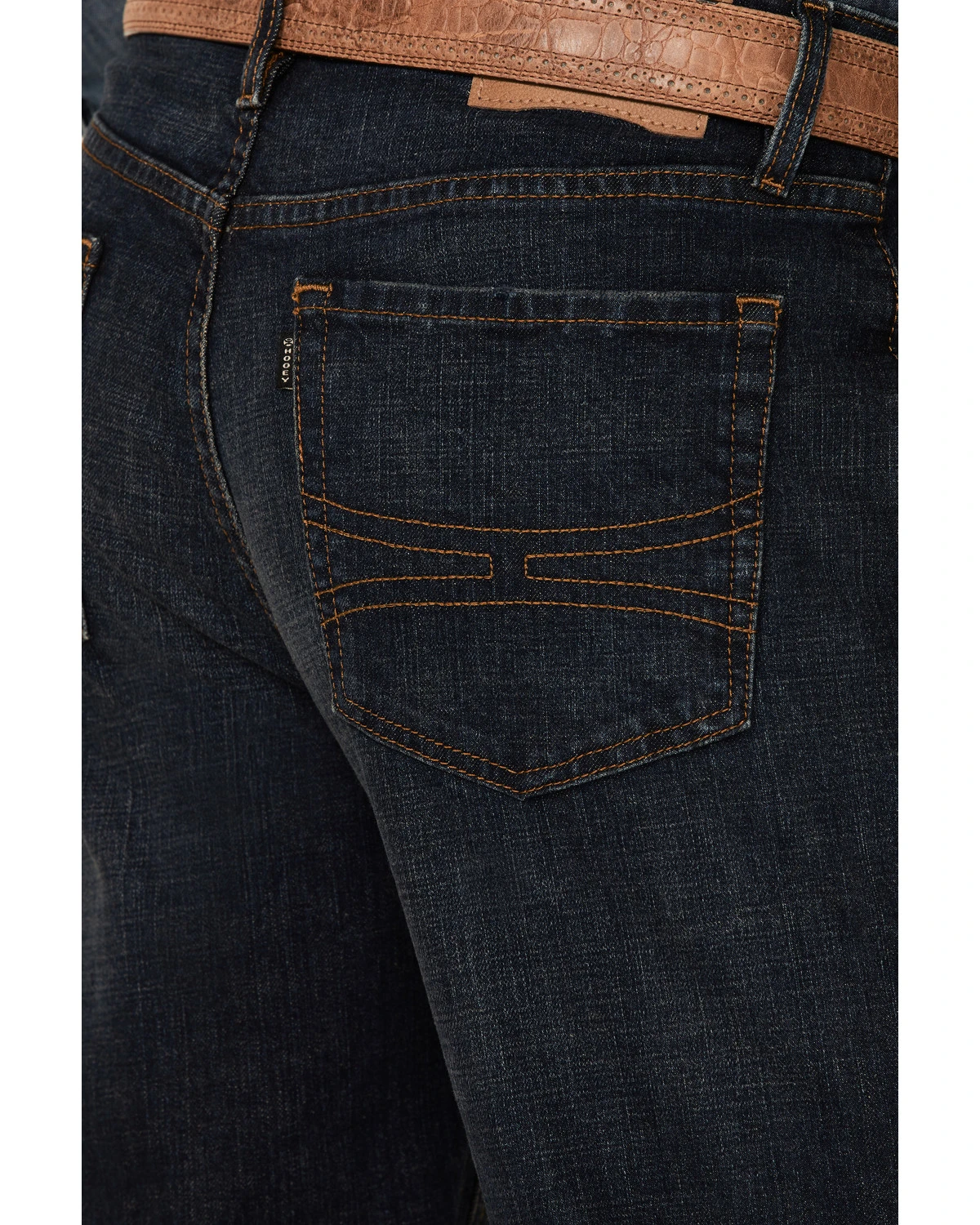 Rock & Roll Denim Men's Hooey Double Barrel Dark Vintage Stretch Relaxed Stackable Bootcut Jeans - Image 2