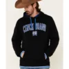 Cinch Men's Solid Black Logo Brand Hooded Sweatshirt