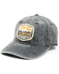 H3 Sportgear Men's Acid Wash Yellowstone National Park Patch Ball Cap