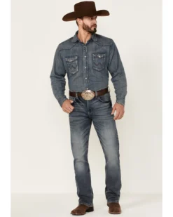 Wrangler 20X Men's No.42 Cayuse Medium Wash Stretch Slim Bootcut Jeans