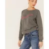 Wrangler Women's Western Knit Long Sleeve Pullover Sweatshirt