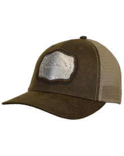 John Deere Men's Brown Canvas Belt Buckle Logo Mesh-Back Ball Cap