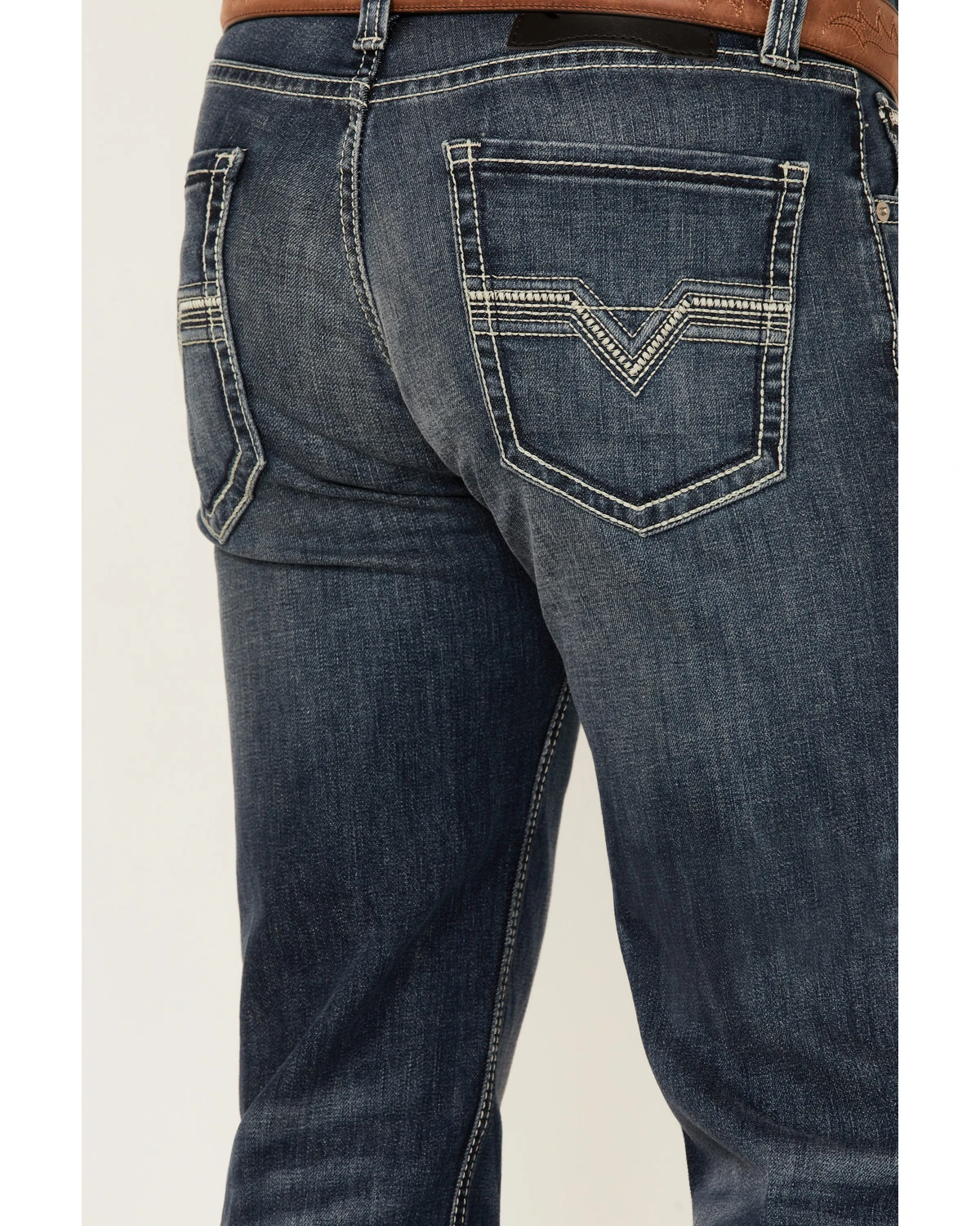 Rock & Roll Denim Men's Dark Wash Revolver Stretch Slim Straight Jeans - Image 4