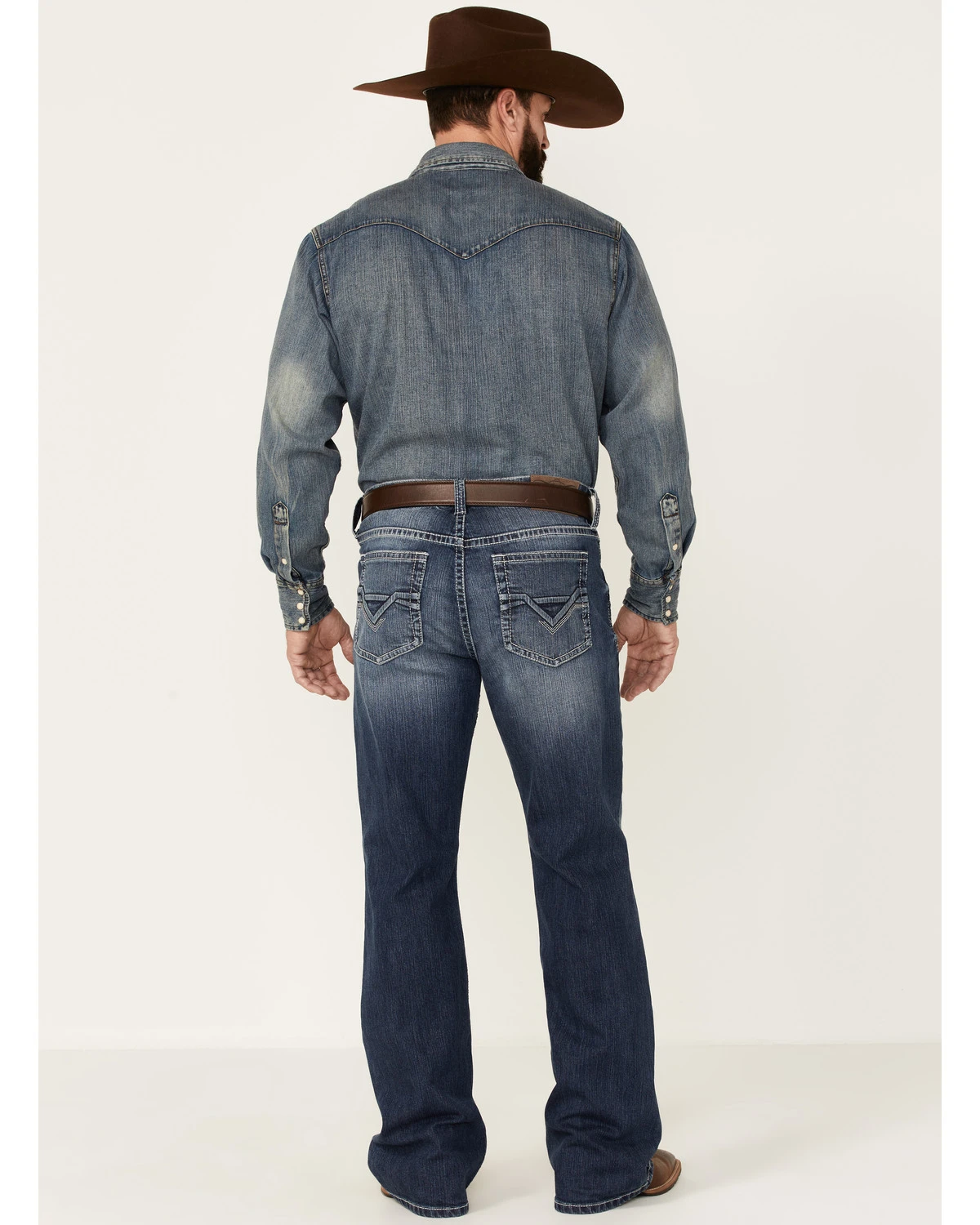 Cody James Men's Double Kicker Medium Dark Wash Stretch Relaxed Bootcut Jeans - Image 3