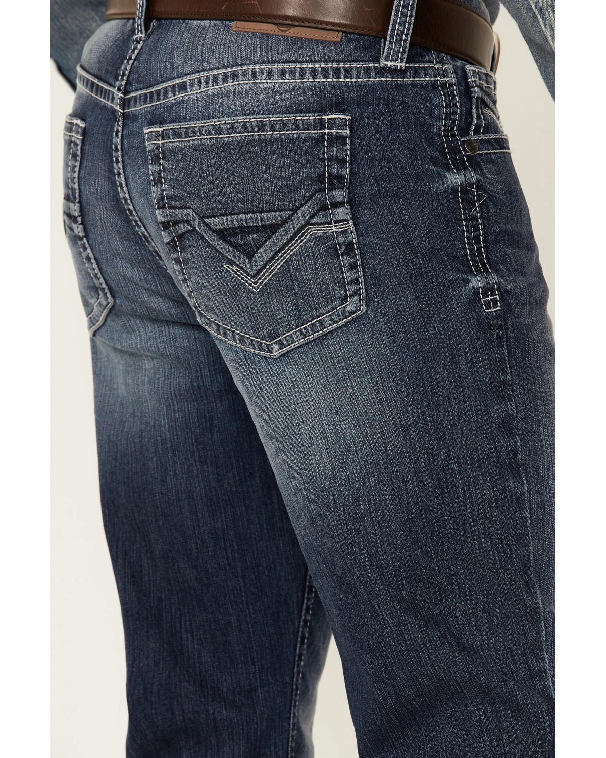 Cody James Men's Double Kicker Medium Dark Wash Stretch Relaxed Bootcut Jeans - Image 4