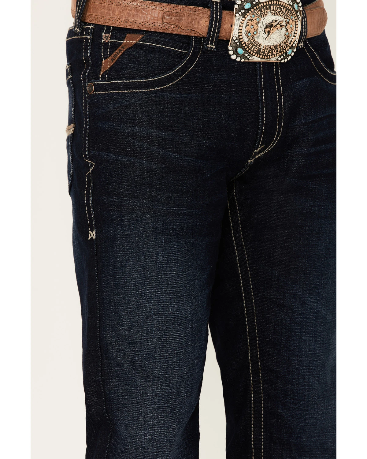 Ariat Men's M5 Newcastle Marshall Dark Wash Stretch Straight Leg Jeans - Image 2