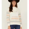 RANK 45 Women's Contrast Serape Sleeve Pullover Hoodie