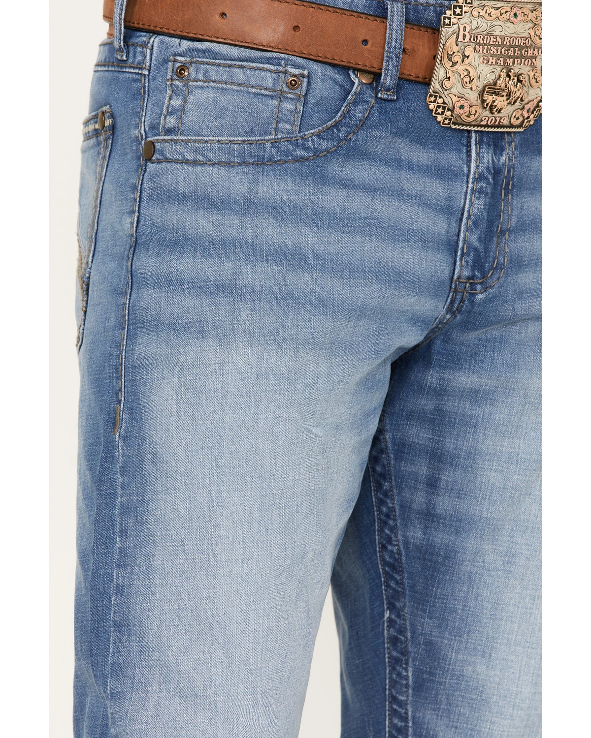 Rock 47 By Wrangler Men's Barlow Light Wash Slim Straight Jeans - Image 2