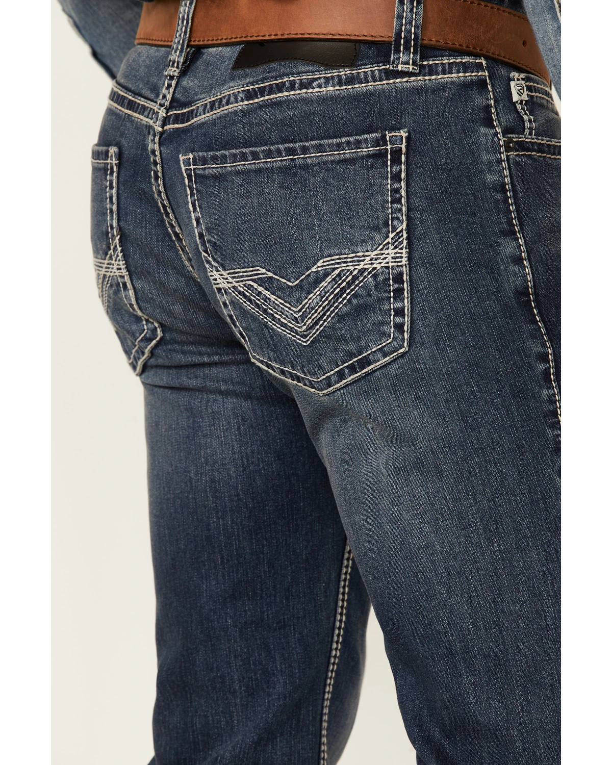 Rock & Roll Denim Men's Medium Vintage Wash Revolver Stretch Slim Straight Jeans - Image 2