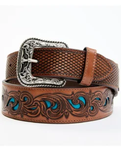 Cody James Men's Basketweave Turquoise Belt