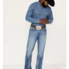 Wrangler Retro Men's Llano Light Medium Wash Stretch Slim Bootcut Jeans