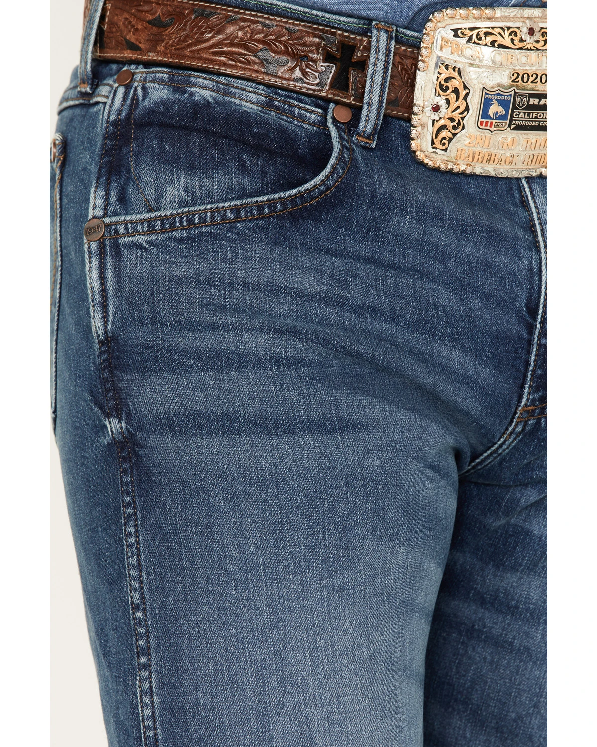 Wrangler Retro Men's Ferris Medium Wash Stretch Slim Straight Jeans - Image 2