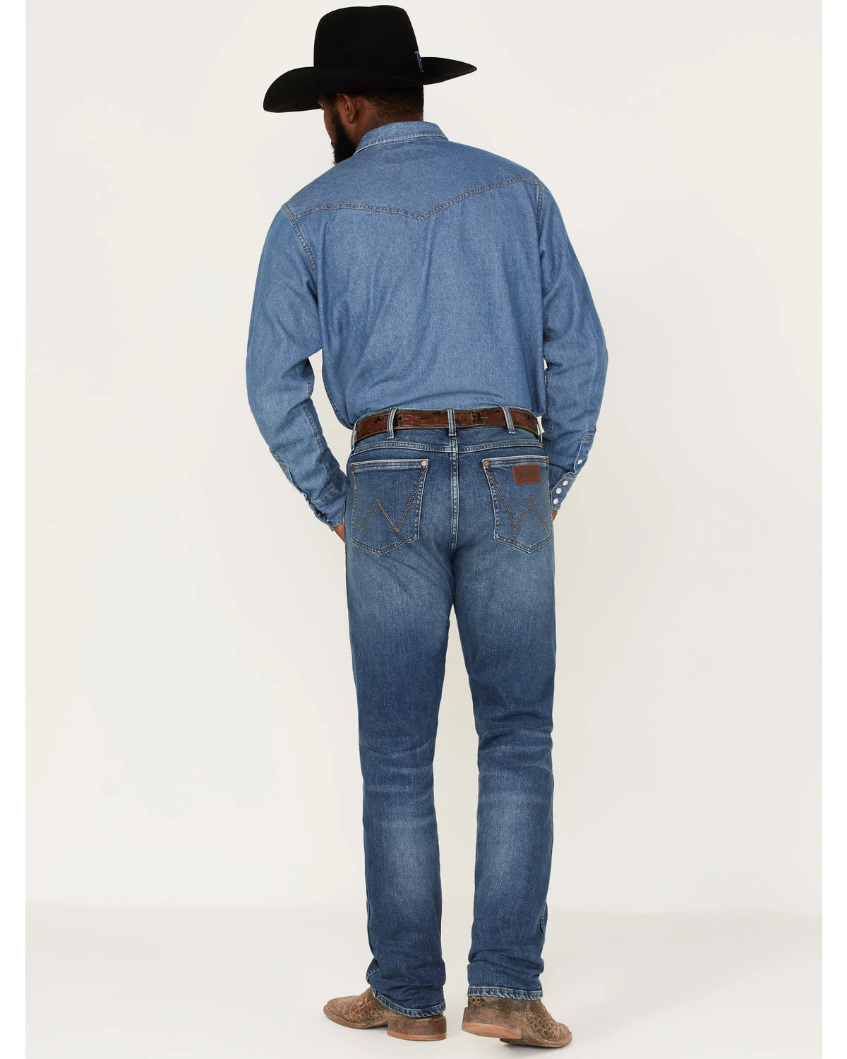 Wrangler Retro Men's Ferris Medium Wash Stretch Slim Straight Jeans - Image 3