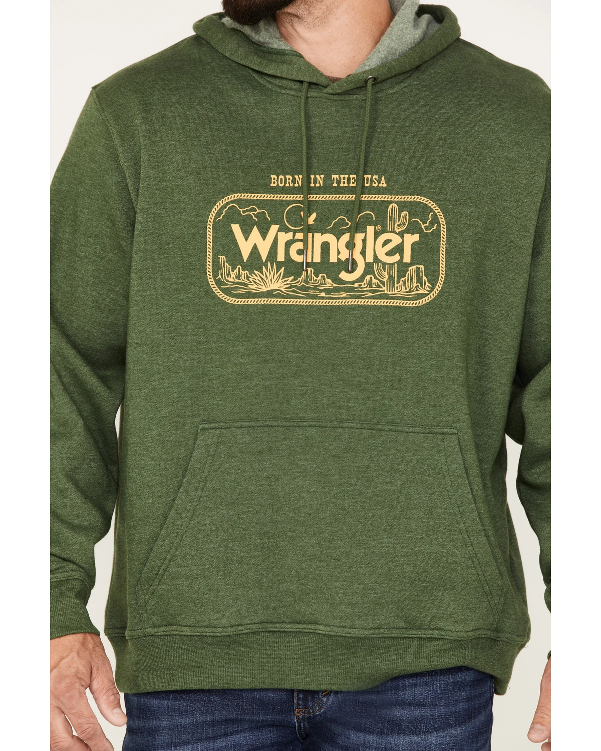 Wrangler Men's Heather Forest Crest Logo Graphic Hooded Sweatshirt - Image 3