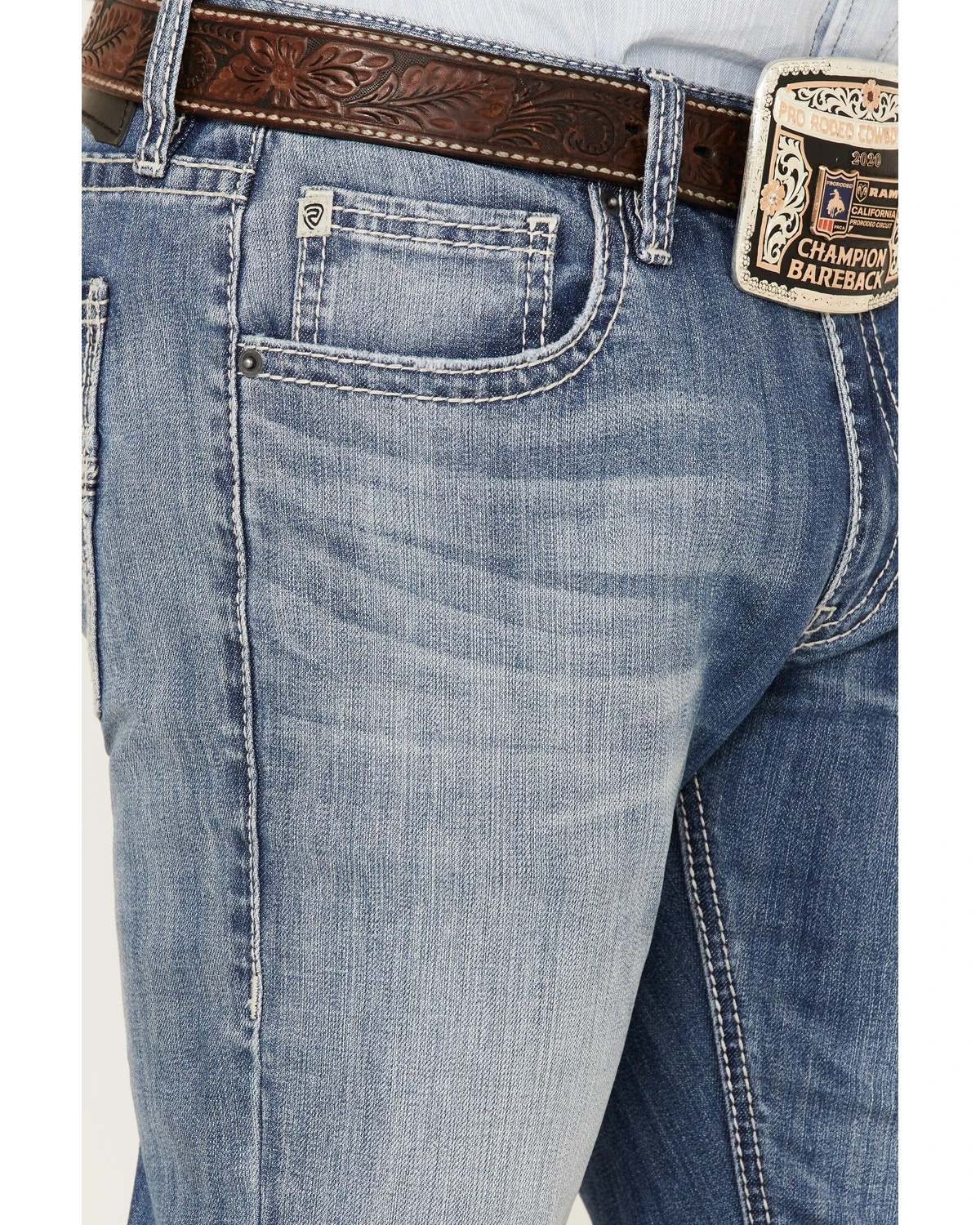 Rock & Roll Denim Men's Rifle Light Wash Reflex Stretch Skinny Jeans - Image 4