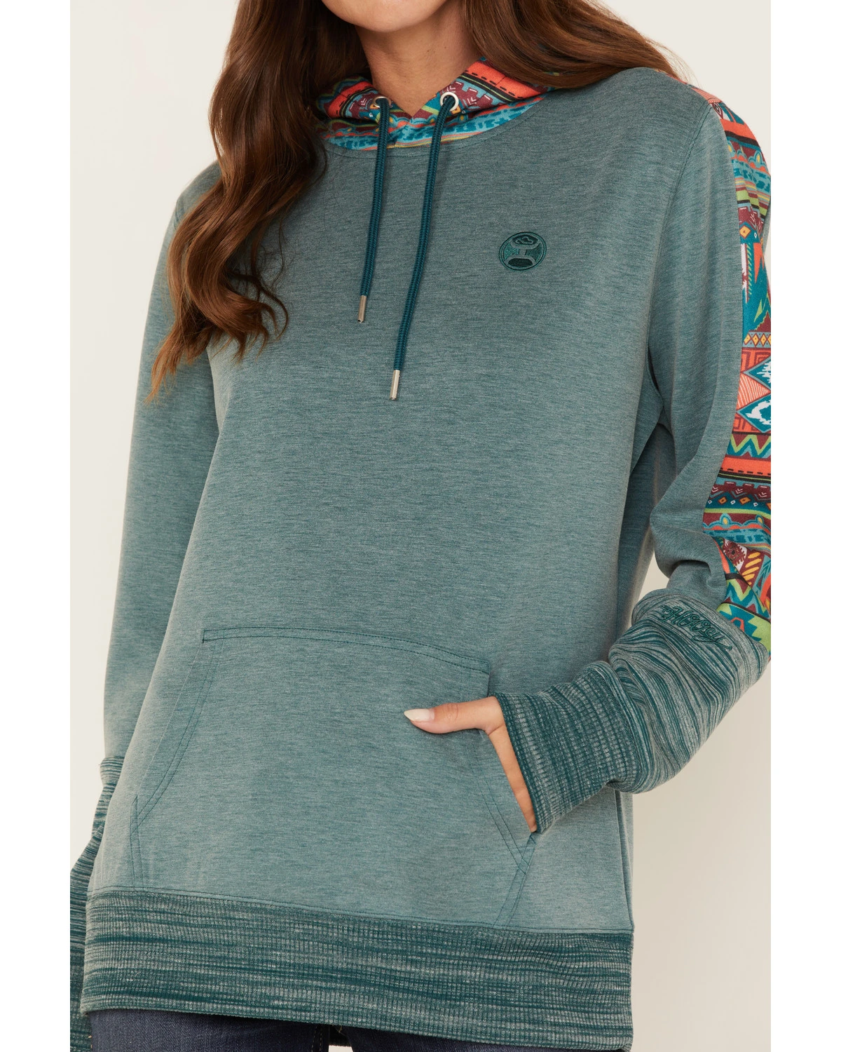 Hooey Women's Southwestern Contrast Print Canyon Hoodie - Image 3