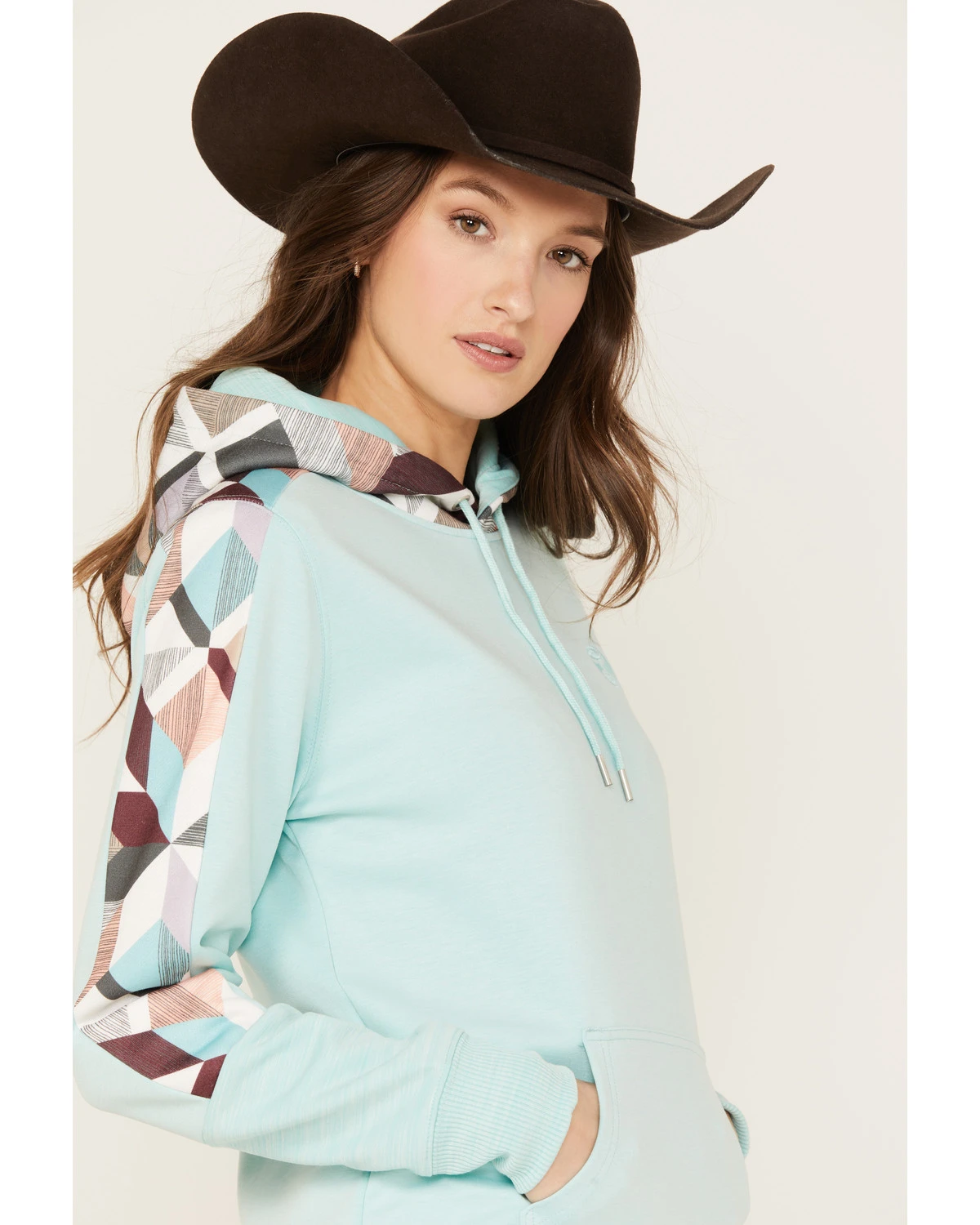 Hooey Women's Southwestern Print Contrast Canyon Hoodie - Image 2