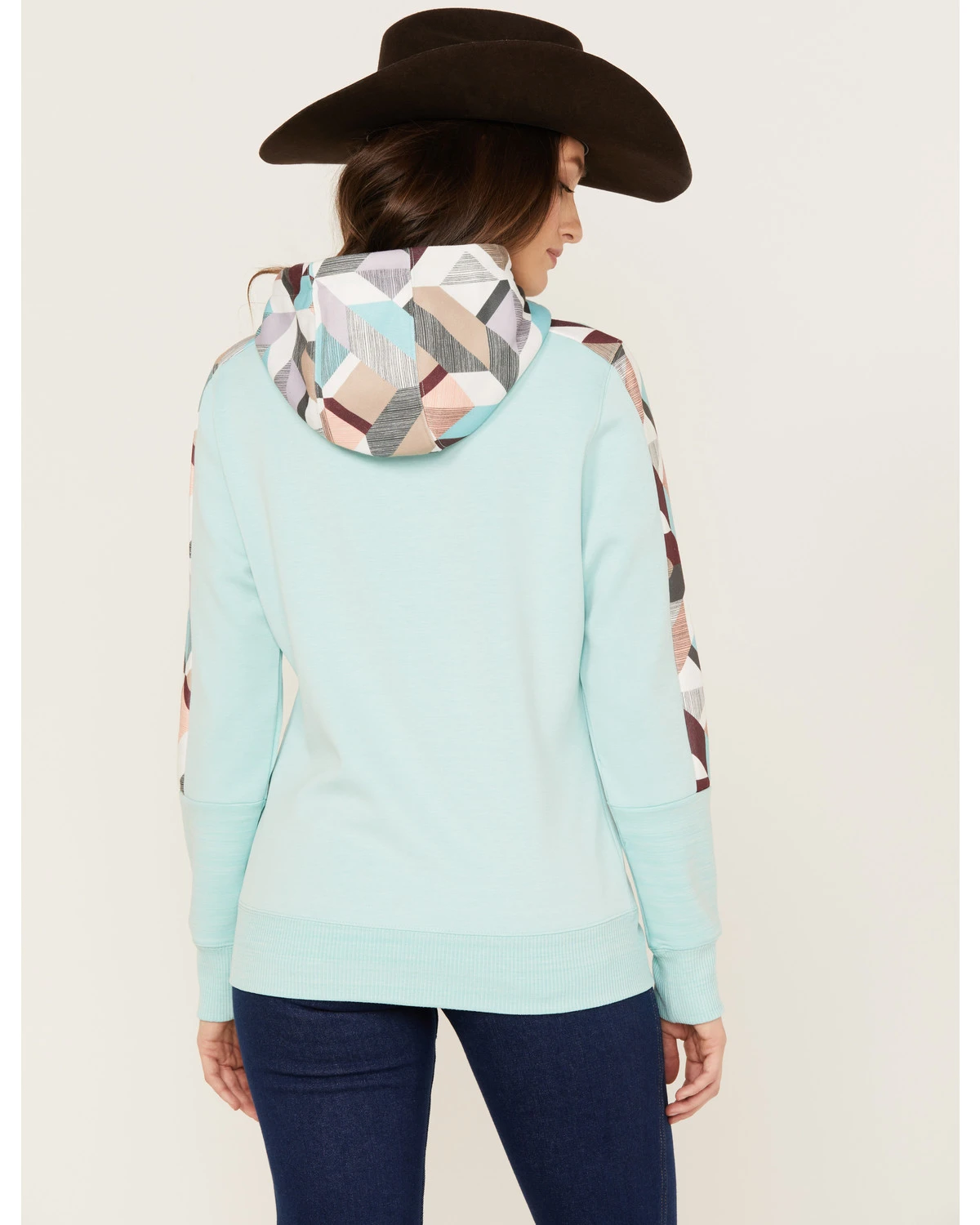 Hooey Women's Southwestern Print Contrast Canyon Hoodie - Image 4