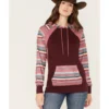 Hooey Women's Serape Stripe Contrast Print Savannah Hoodie