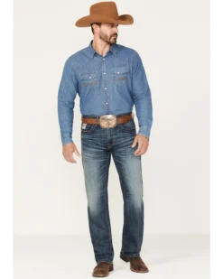 Cinch Men's White Label Dark Wash Relaxed Straight Performance Jeans