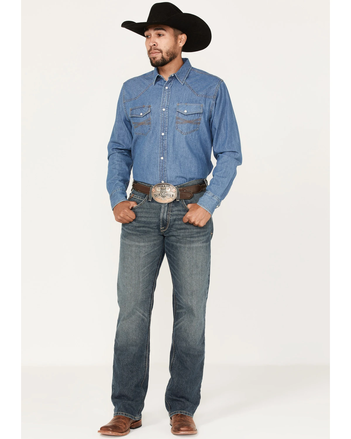 Ariat Men's M5 Louisville Seneca Medium Wash Stretch Straight Leg Jeans