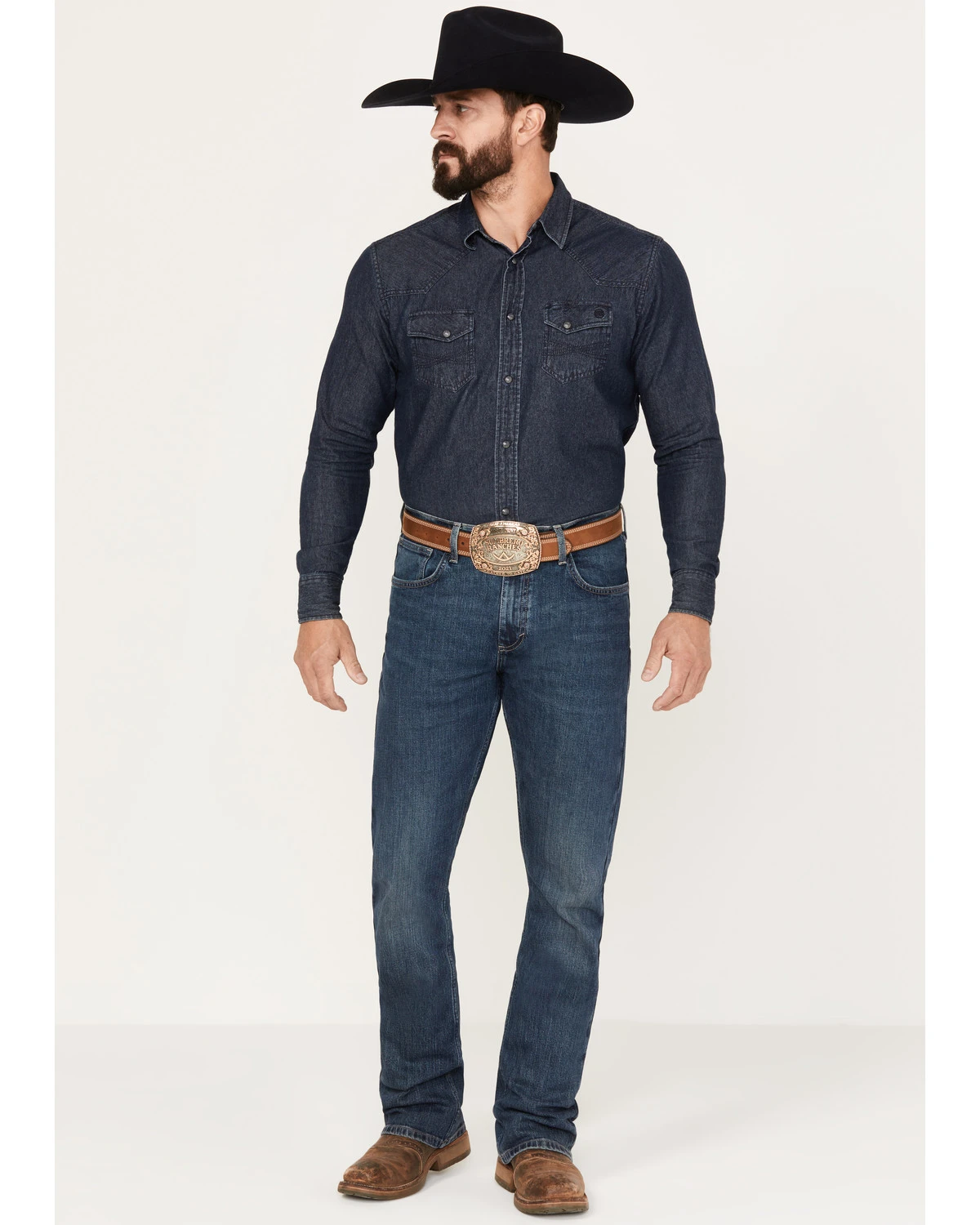 Wrangler 20x Men's 42MWX Gunmetal Dark Wash Vintage Bootcut Stretch Denim Jeans