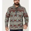 Powder River Outfitters Men's 1/2 Zip Southwestern Print Fleece Sweatshirt