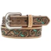 Hooey Men's Tan Leather Hand Tooled Filigree Cutout Belt