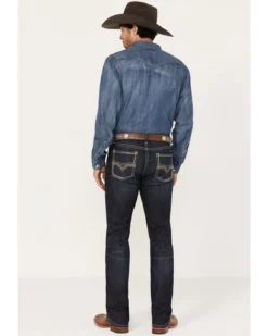 Rock & Roll Denim Men's Revolver Dark Vintage Wash Slim Straight Reflex Denim Jeans