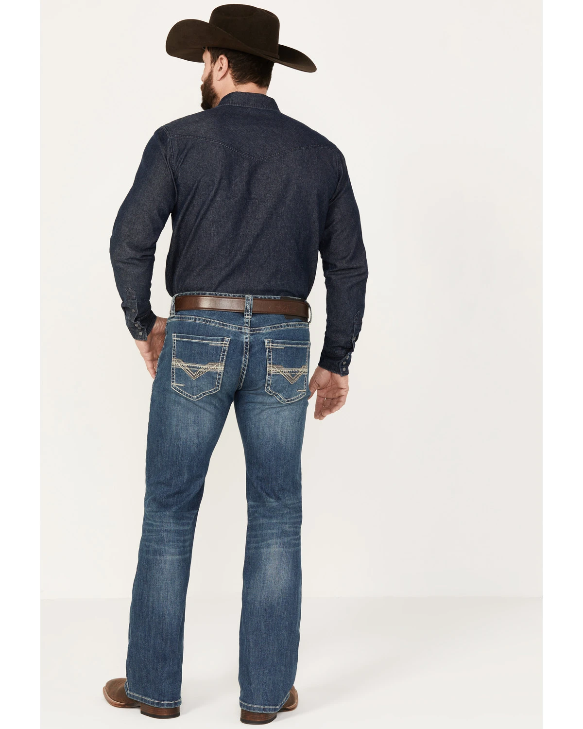 Rock & Roll Denim Men's Pistol Medium Vintage Wash Bootcut Reflex Denim Jeans