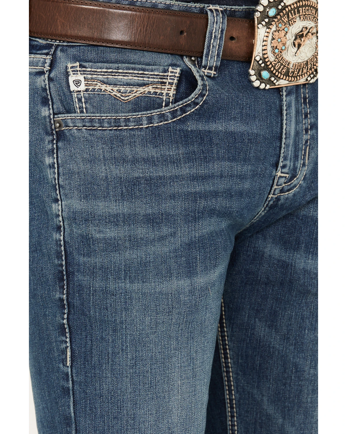 Rock & Roll Denim Men's Pistol Medium Vintage Wash Bootcut Reflex Denim Jeans - Image 4
