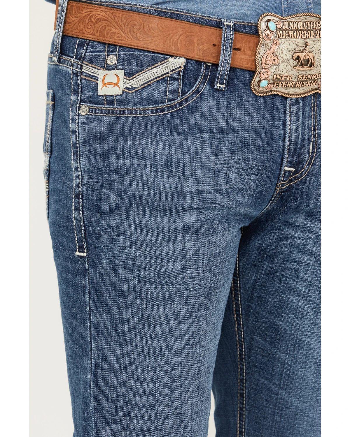 Cinch Men's Ian Medium Stonewash Slim Boot Performance Stretch Denim Jeans - Image 2