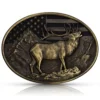 Montana Silversmiths Brass Elk Flag Buckle
