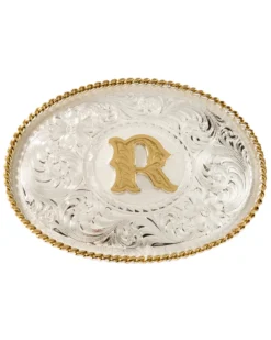 Montana Silversmiths Men's Initial "R" Buckle