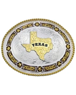 Montana Silversmiths Star Links State Of Texas Western Belt Buckle